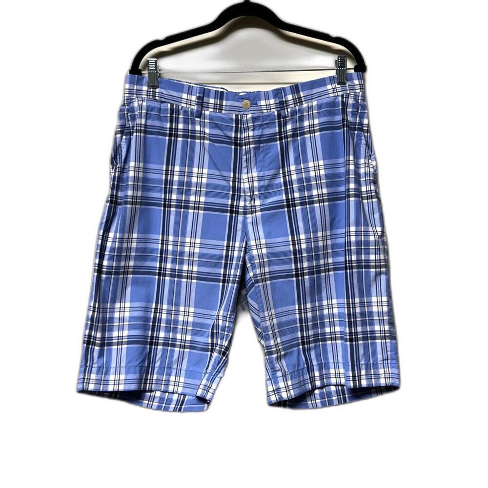 POLO RALPH LAUREN Golf Blue/White Plaid Shorts, Cotton, Sz 34